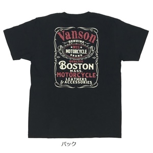 Lサイズ VANSON バンソン FB BOTON Pt. T-SHIRT (半袖T) 884V082 ブラック