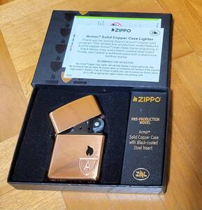 【限定品】ZIPPO Solid Copper Case Armor Lighter Black Insert 2023年製 レア限定品