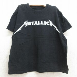 古着 半袖 ロック バンド Tシャツ キッズ ボーイズ 子供服 メタリカ コットン クルーネック 黒 ブラック 24jul30