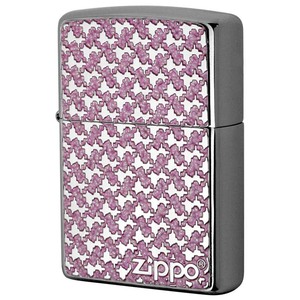 Zippo ジッポライター パターン柄 ピンク ＃200 メタルプレート 両面加工 ニッケルメッキ 2MPP-Pattern PK 可愛い メール便可