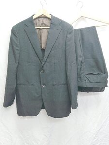 ◇ Perfect?Suit FActory 背抜き ピンストライプ シングル スーツ セットアップ 上下 サイズ96 AB5 ブラック メンズ P