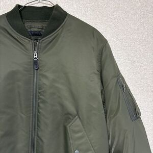 【美品】 ユニクロ 459618 ナイロン MA‐1ブルゾン ジャケット sizeM/カーキ メンズ