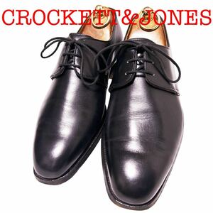 328.CROCKETT&JONES クロケットアンドジョーンズ GOODWOOD プレーントゥ ビジネスシューズ レザー ブラック 5.5E