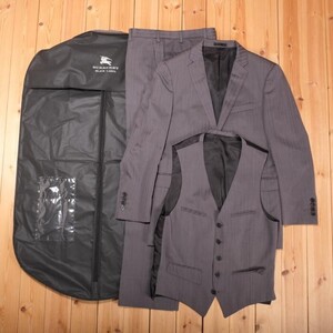 美品！BURBERRY BLACK LABEL　バーバリーブラックレーベル　メンズ　男性用　スーツ　３P　シングル　総裏　[90-74-165 36R] br07018381