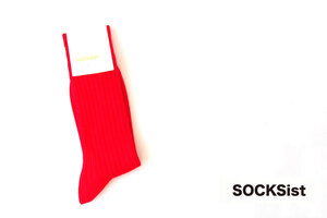 送料無料★新品｜未使用｜ソクシスト｜SOCKSist｜メンズリブソックス｜レッド