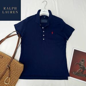 ★大きいサイズ★新品タグ付★ラルフローレン RALPH LAUREN XL/LL 美シルエット☆ストレッチポロシャツ ネイビー クールビス ゴルフ 旅行