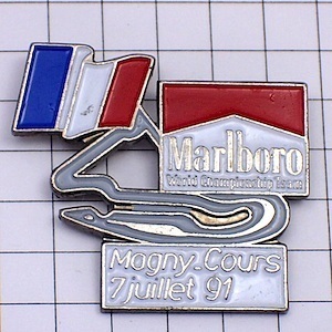 ピンバッジ・Ｆ１マニクールのサーキット車フランス国旗 CIRCUIT MAGNY-COURS FLAG FRANCE◆フランス限定ピンズ