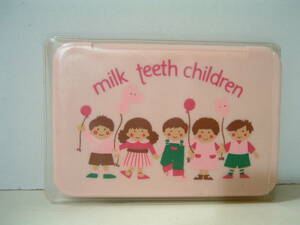 昭和レトロ YOUNG KOKUYO ヤングコクヨ milk teeth childrenシリーズ 携帯ミラー（ピンク）未使用デッドストック品 1970～80年代