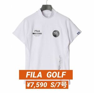 新品■7,590円【フィラゴルフ】レディース　半袖　モックネック　ウェア S/7号 ゴルフウェア タートルネック　ホワイト