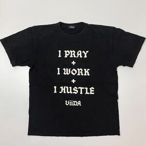 ViiDA Tシャツ 半袖 ブラック 黒 メッセージ BLACK WHITE play ロゴ