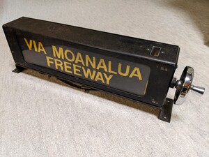 HAWAII　ハワイ　The bus 行き先　ロール式手動プレート　レトロアメリカン　USA アンティーク　 約5.3kg