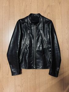 【至極】Maison Martin Margiela 11AW 5ZIP 八の字 レザー　ライダース ジャケット アーティザナル 牛革 黒 46 初期 マルジェラ supreme