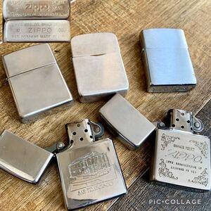 1円【着火】Zippo ジッポー オイル ライター まとめ SILVER PLATE/1937 1941レプリカ フラットトップ ヴィンテージ 喫煙具 シルバー ジッポ