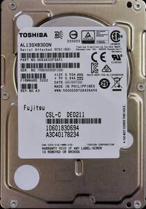 (国内発送) TOSHIBA AL13SXB300N SAS 2.5インチ HDD ディスク容量 300GB 使用時間 26030H 初期化済 中古品 (管:ESAS22 x1s