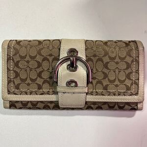 COACH 二つ折り長財布　 シグネチャー キャンバス　ブラウン　 二つ折り 長財布　ロングウォレット　コーチ　レディース　ブランド