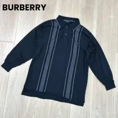 BURBERRY ゴルフ トップス メンズ 黒 長袖 ポロシャツ L