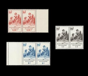 フランス・1966年 郵便チャリティー切手・稀切手 ・MNH・3種完