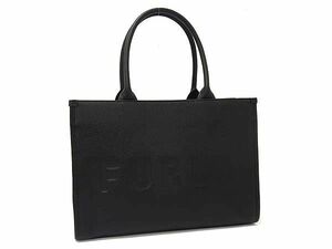 1円 ■新品同様■ FURLA フルラ NIOBE L TOTE レザー トートバッグ ショルダー 肩掛けかばん メンズ レディース ブラック系 FF2978