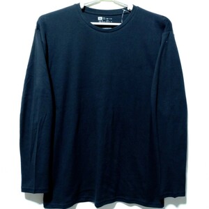 特価/未使用【サイズ=3L(2XL)】しっかり厚地/メンズ/長袖/Tシャツ/胸囲=108～116cm/navy②