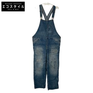 RRL ダブルアールエル ブルー コットン ダメージリペア加工 WESTRIDGE DENIM OVERALL インディゴブルー L/G ボトムス コットン メンズ 中古