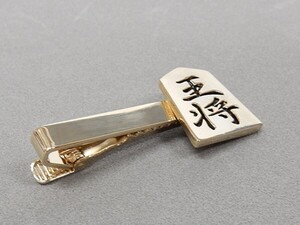 ネクタイピン　将棋の駒　王将　ゴールドメタル　メール便可　タイバー おもしろ　ACC121-2505