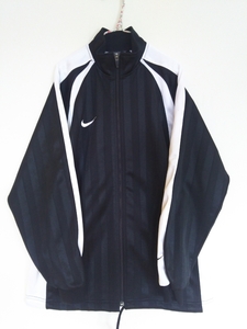 s548 美品！お役立ち！ ■Nike■ ナイキ 日本製 150(M) 黒×白 ジャージ上 ジャケット 身幅50 着丈64 ラグラン67 トレーニング 通学にも