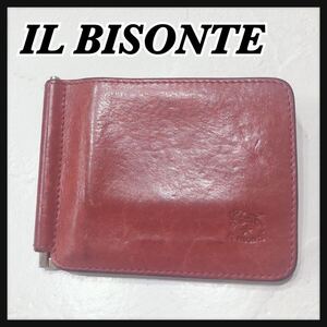 ☆ILBISONTE☆ イルビゾンテ 財布 マネークリップ付き財布 マネークリップ ウォレット レッド 赤色 レザー 本革 レディース 送料無料