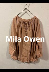 Mila Owen 完売品　リネン混長袖チュニック　2way ピンクベージュ