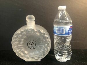 7 インチラージ フランス クリスタル 「 ダリア 」 香水ボトル ブラック エナメル Lalique