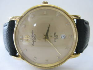 【YT-B40-19】Estel Arden/エステルアーデン SYDNEY「H-18001/K18 DIAL 750」3針デイトQZ 13P 稼働品