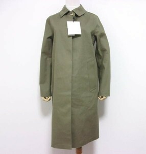 新品★定価14万★MACKINTOSH マッキントッシュ★ゴム引きコート★コットン製★ステンカラーコート★サイズ8★カーキ