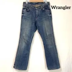 美品【Wrangler】ラングラー ストレートデニムパンツ 色褪せ加工 お洒落