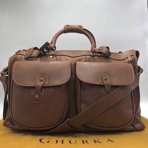 ［極美品］グルカ GHURKA NO2 THE EXPRESS エクスプレス ボストンバッグ ショルダーバッグ オールレザー 2WAY ブラウン