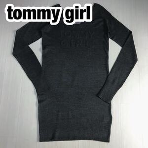 tommy girl トミーガール ニットワンピース レディース XS グレー ラグランスリーブ