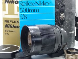 極上品 Nikon Reflex Nikkor C 500mm f8 超望遠 単焦点 マニュアル ミラーレンズ 箱＆ケース付き