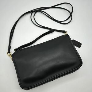 【美品・極希少】OLD COACH オールドコーチ 2way ショルダーバッグ クラッチバッグ セカンドバッグ グラブタンレザー 革 5182 ブラック 黒