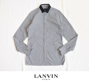 LANVIN（ランバン）“main line” ギンガムチェック襟切り替えシャツ size38 イタリア製 メインライン