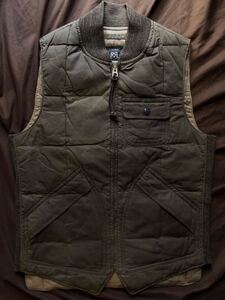 【名作】RRL OILED-CLOTH MASSON VEST ダブルアールエル オイルクロス キルティング ダウン ベスト XS