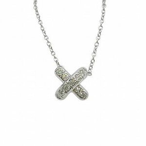 TIFFANY&Co. ティファニー クロスステッチ ダイヤネックレス Pt950 ジュエリー アクセサリー レディース【中古】