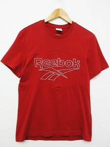 リーボック 半袖 Tシャツ コットン ビッグロゴ 赤 レッド Reebok Lサイズ