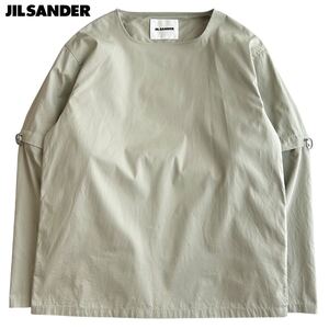 極美品 JIL SANDER ジルサンダー SHIRT 6SNC DETCH SLEEVE Tシャツ プルオーバー シャツ 2WAY デタッチャブル カーキ ベージュ