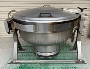 B　福岡発　税込！　大釜　都市ガス　13A　ガス回転釜 KGS　日本給食設備　回転鍋　120L　中古　