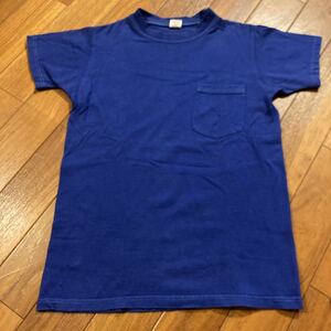 【古着】 Joe McCoy ジョーマッコイ Ball Park KNIT WEAR 半袖Tシャツ ポケットTシャツ size XS 30 32 ブルー 青 コットン 100%
