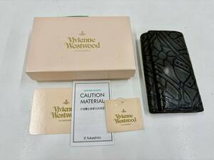 IY72969H Vivienne Westwood ヴィヴィアンキーケース 牛革 4連キー ブラック 現状品