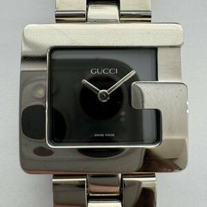 ★1円スタート★GUCCI グッチ Gスクエア レディース 腕時計 2針 3600J クォーツ 不動 ブラック 黒文字盤 シルバー ベルト純正 箱あり