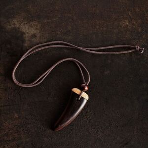 RARE 00s japanese label Y2K wood necklace ganda 14th addiction share spirit yasuyuki ishii IFSIXWASNINE lgb goa 