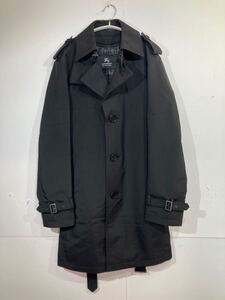 47-54 BURBERRY BLACK LABEL シングル トレンチコート ブラック Lサイズ ライナー付き ノバチェック裏地