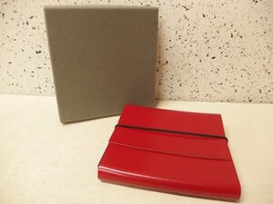 0620567a【Pinetti ピネッティ CDホルダー 箱入/イタリア製 赤色】14×14cm/CDケース/ディスクホルダー 8枚収納/中古品