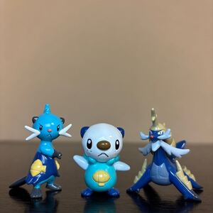 モンコレ 新黄色台紙 M-003 ミジュマル M-017 フタチマル M-020 ダイケンキ 中古品 進化 モンスターコレクション ポケモン フィギュア