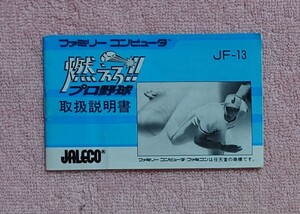 　説明書のみ　燃えろ！プロ野球　ファミコン